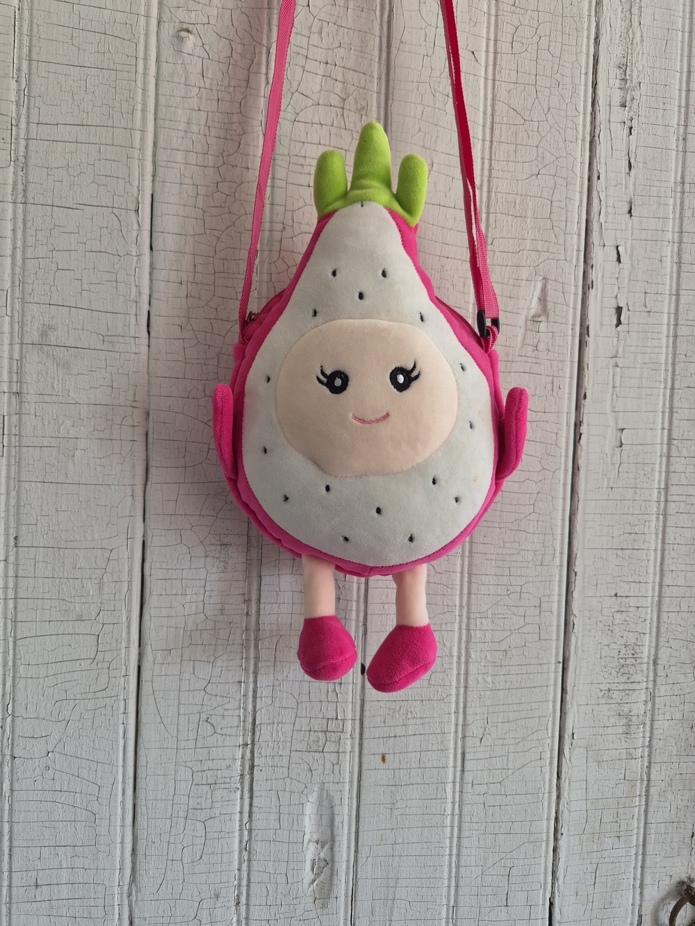 Tiny Dragonfruit Plush Crossbody Bag